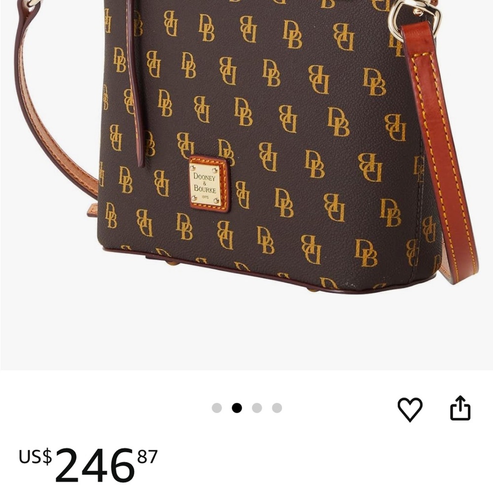 Dooney & Bourke small Gretta Black and Brown Crossbody Bag - Picture 9 of 10